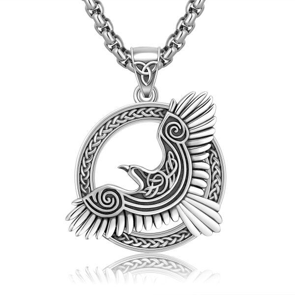 Sterling Silver Raven Necklace-0