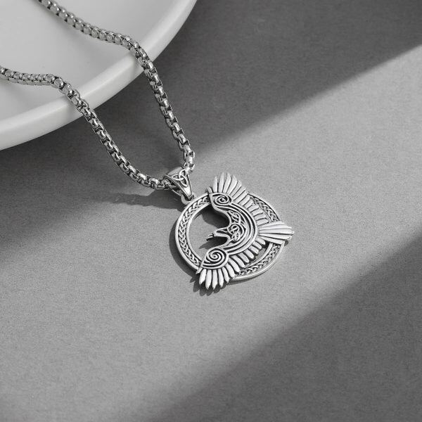 Sterling Silver Raven Necklace-2