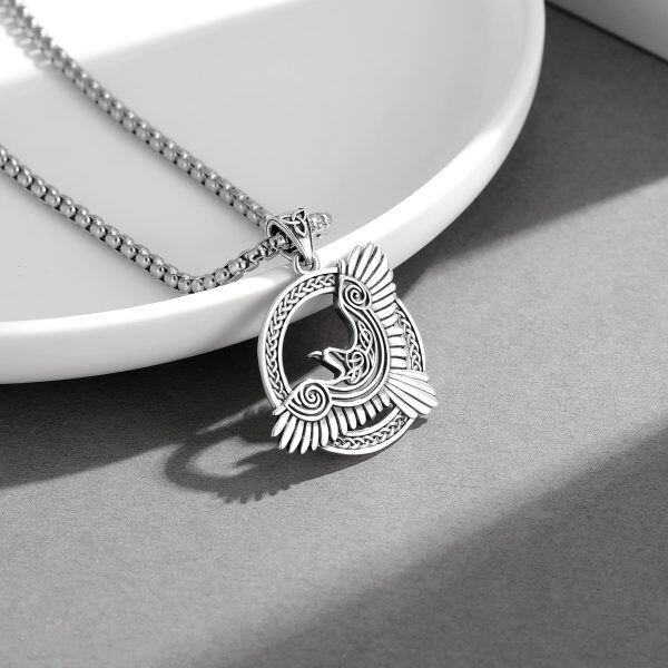 Sterling Silver Raven Necklace-3