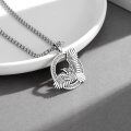 wholesale 925 Sterling Silver Norse Raven Pendant Necklace for Men - Celtic Knot Design-0-3