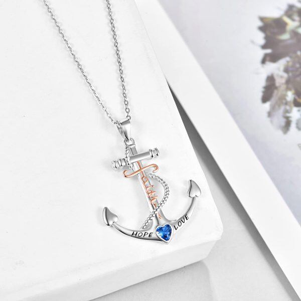 Sterling Silver Anchor Necklace-3