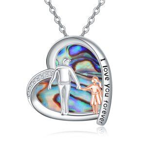 Sterling Silver Father Daughter Necklace-0