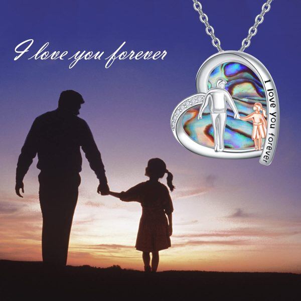 Sterling Silver Father Daughter Necklace-1