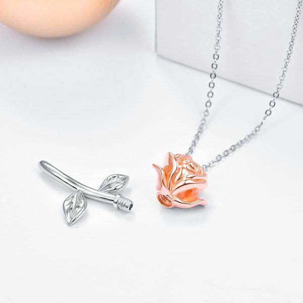 Sterling Silver Rose Necklace-1