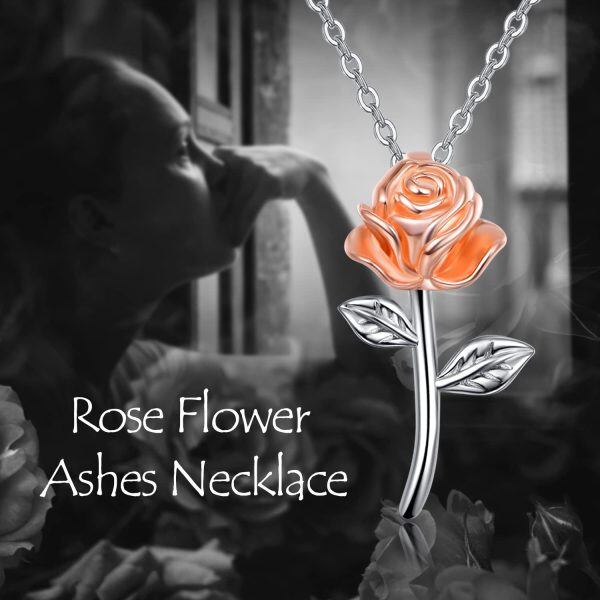 Sterling Silver Rose Necklace-3