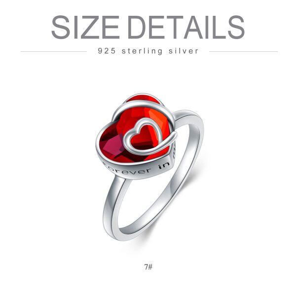 Sterling Silver Crystal Heart Urn Ring-5