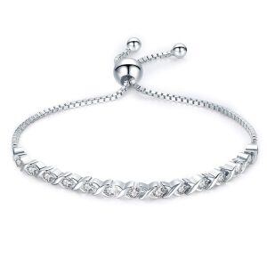 Sterling Silver Tennis Round Bracelet-0