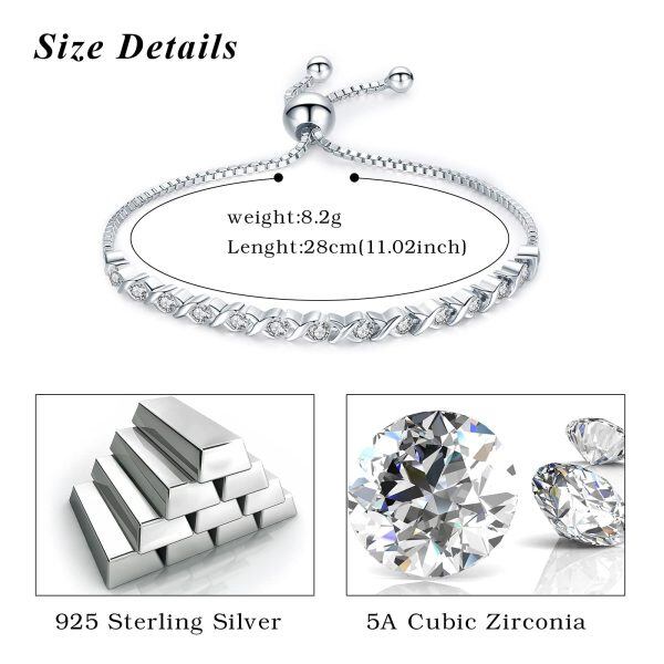 Sterling Silver Tennis Round Bracelet-2