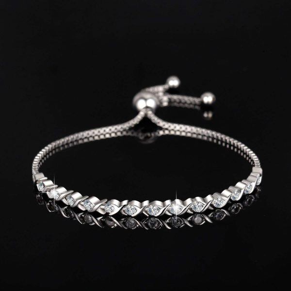 Sterling Silver Tennis Round Bracelet-3