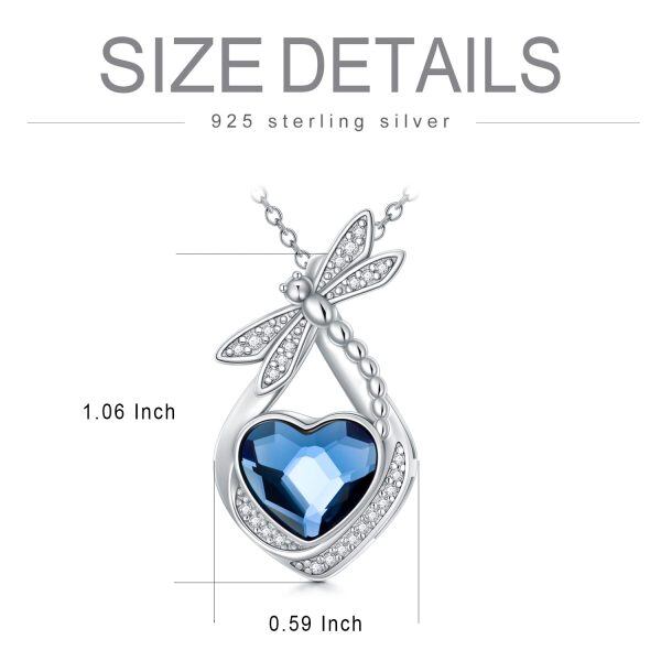 Sterling Silver Butterfly Heart Urn Necklace-4