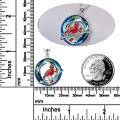 wholesale 925 Sterling Silver 925 Red Cardinal in Circle Blue Crystal Pendant Necklace for Women-0-2