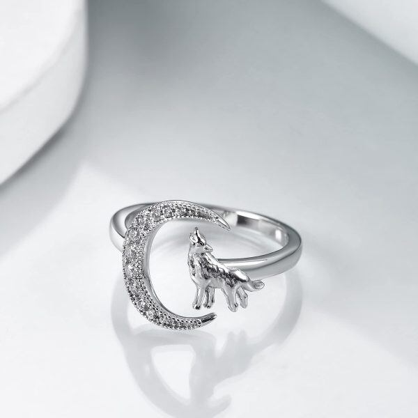 Sterling Silver Animal Wolf Rings-1