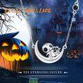 wholesale 925 Sterling Silver Skull and Moon Charm Pendant Necklace for Women-0-1