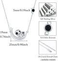wholesale 925 Sterling Silver Skull and Moon Charm Pendant Necklace for Women-0-4