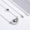 wholesale 925 Sterling Silver Skull and Moon Charm Pendant Necklace for Women-0-5