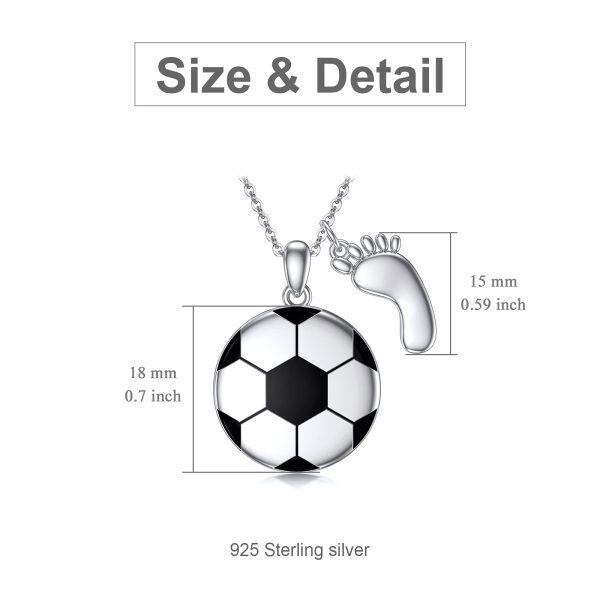 Sterling Sliver Football Photo Locket Pendant Necklace -1