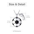 wholesale 925 Sterling Silver Soccer Ball Photo Locket Pendant Necklace for Kids-0-1