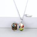wholesale 925 Sterling Silver Soccer Ball Photo Locket Pendant Necklace for Kids-0-2
