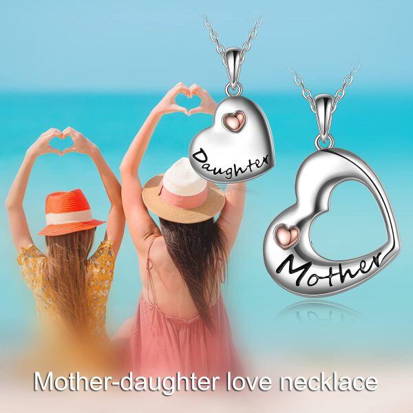 Sterling Silver Mother Daughter Necklace-2