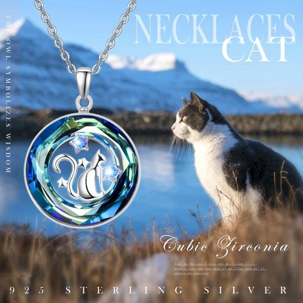 Sterling Silver Cat Necklace-4