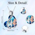 wholesale 925 Sterling Silver Blue Crystal Heart Pendant Necklace Gift for Sisters and Best Friend-0-1