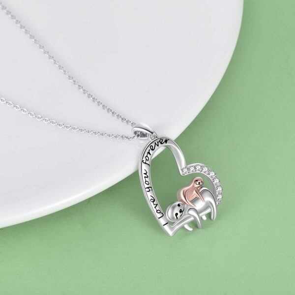 Sterling Silver I Love You Foever Animal Necklace -1