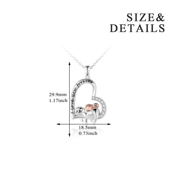 Sterling Silver I Love You Foever Animal Necklace -3