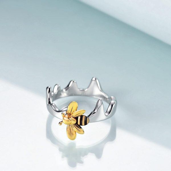 Sterling Silver Animal Bee Band Ring-4