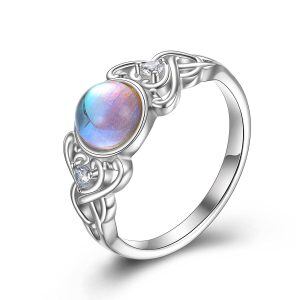 Sterling Silver Moonstone Vintage Ring-0