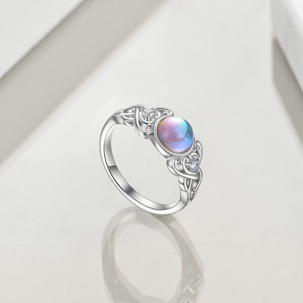 Sterling Silver Moonstone Vintage Ring-3