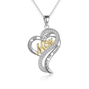 Sterling Silver Always My Mom Forever My Friend Necklace-0