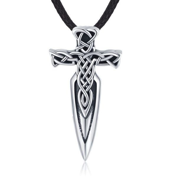 Sterling Silver Sword Necklace-0