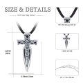 wholesale Silver 925 Sterling Silver Celtic Cross Sword Pendant Necklace Gothic Viking Jewellery for Men & Women-0-1