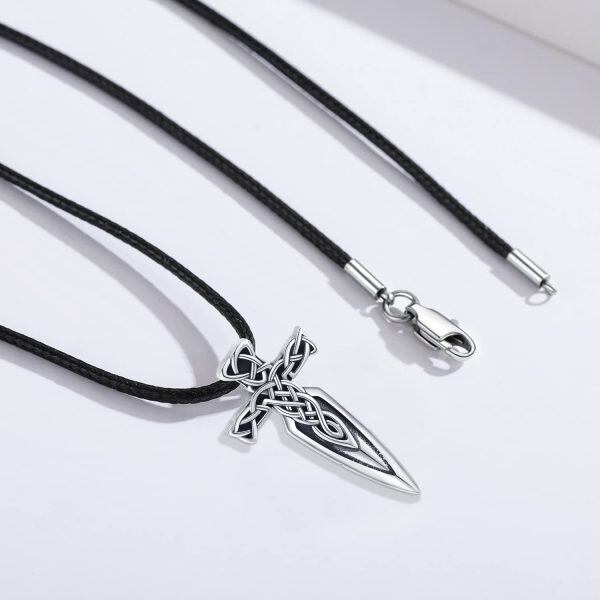 Sterling Silver Sword Necklace-3