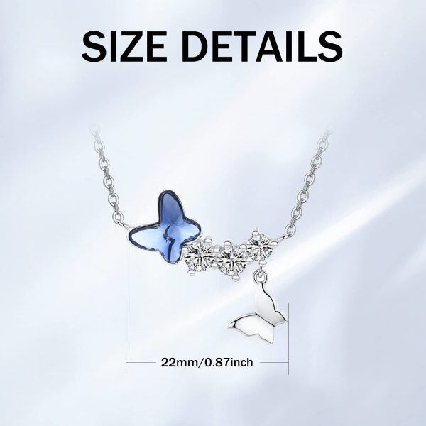 Sterling Silver Butterfly Pendant Necklace-4