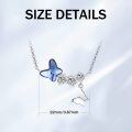 wholesale 925 Sterling Silver Butterfly & Cubic Zirconia Charm Necklace for Women Girls Gifts Blue Stone Necklaces Fashion Jewelry Accessories 45cm Chain Length-0-4
