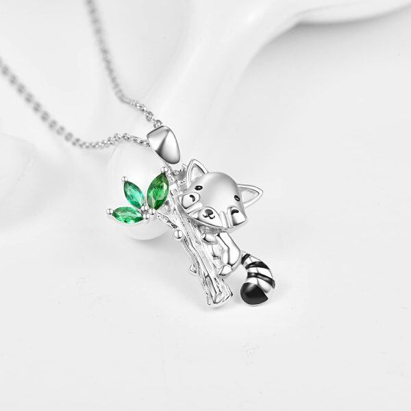 Sterling Silver Red Panda Necklace-1