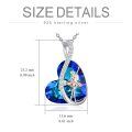 wholesale 925 Sterling Silver Blue Crystal Heart-Shaped Ballerina Pendant Necklace - Dance Lover's Gift for Her-0-4
