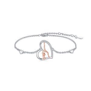 Sterling Silver Gymnastics Ankle Bracelet-0