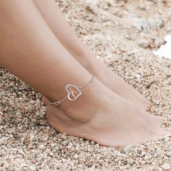 Sterling Silver Gymnastics Ankle Bracelet-1