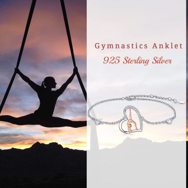 Sterling Silver Gymnastics Ankle Bracelet-2