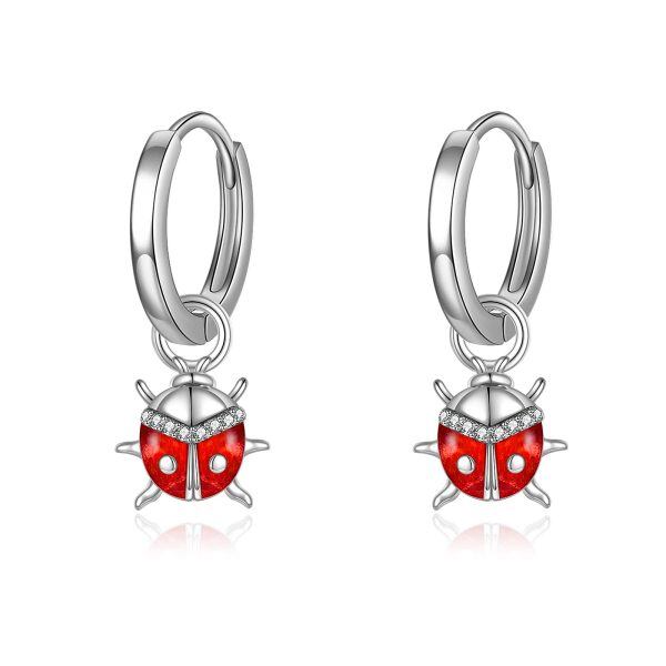 Sterling Silver Ladybug Earrings-0