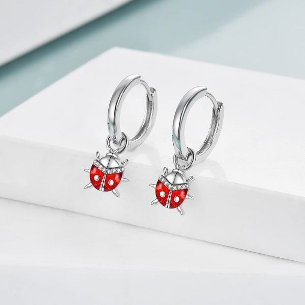 Sterling Silver Ladybug Earrings-2