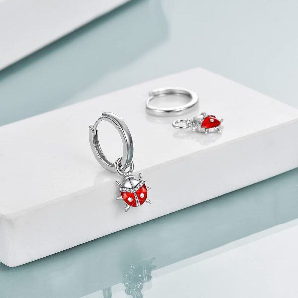 Sterling Silver Ladybug Earrings-3