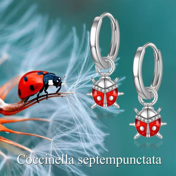 Sterling Silver Ladybug Earrings-4