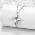 wholesale 925 Sterling Silver Bee Cross Cremation Jewelry Urn Pendant Necklace with Funnel and Fill Kit-0-2