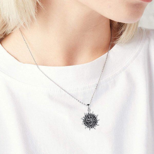 Sterling Silver Tree Of Life Urn Necklace-1