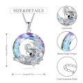 wholesale 925 Sterling Silver Crystal Round Koala Pendant Necklace for Women-0-1