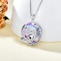 wholesale 925 Sterling Silver Crystal Round Koala Pendant Necklace for Women-0-2