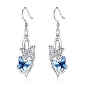 Sterling Silver Butterfly Earrings-0